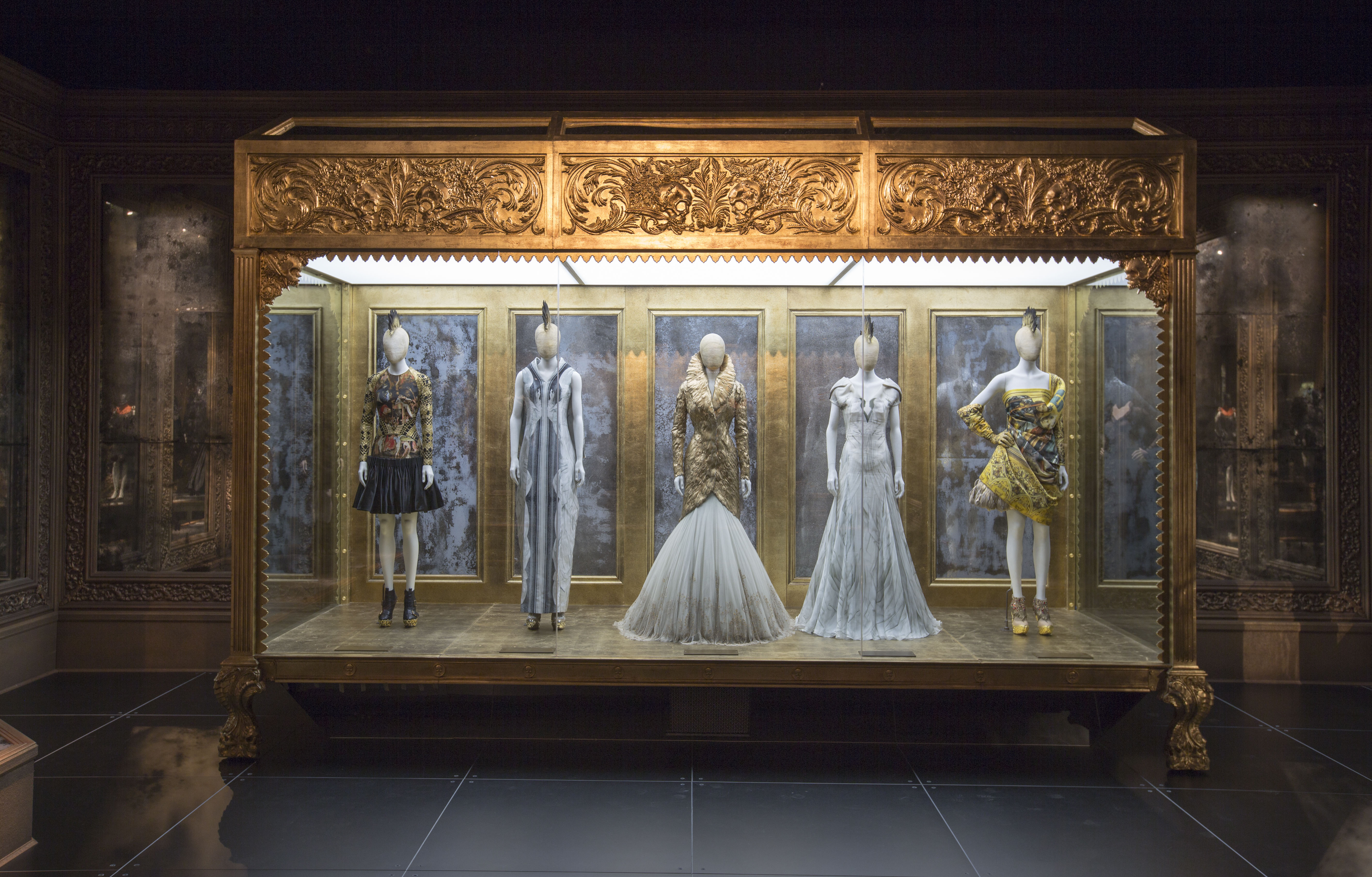 3. Installation view of 'Romantic Gothic' gallery, Alexander McQueen Savage Beauty at the V&A (c) Victoria and Albert Museum London