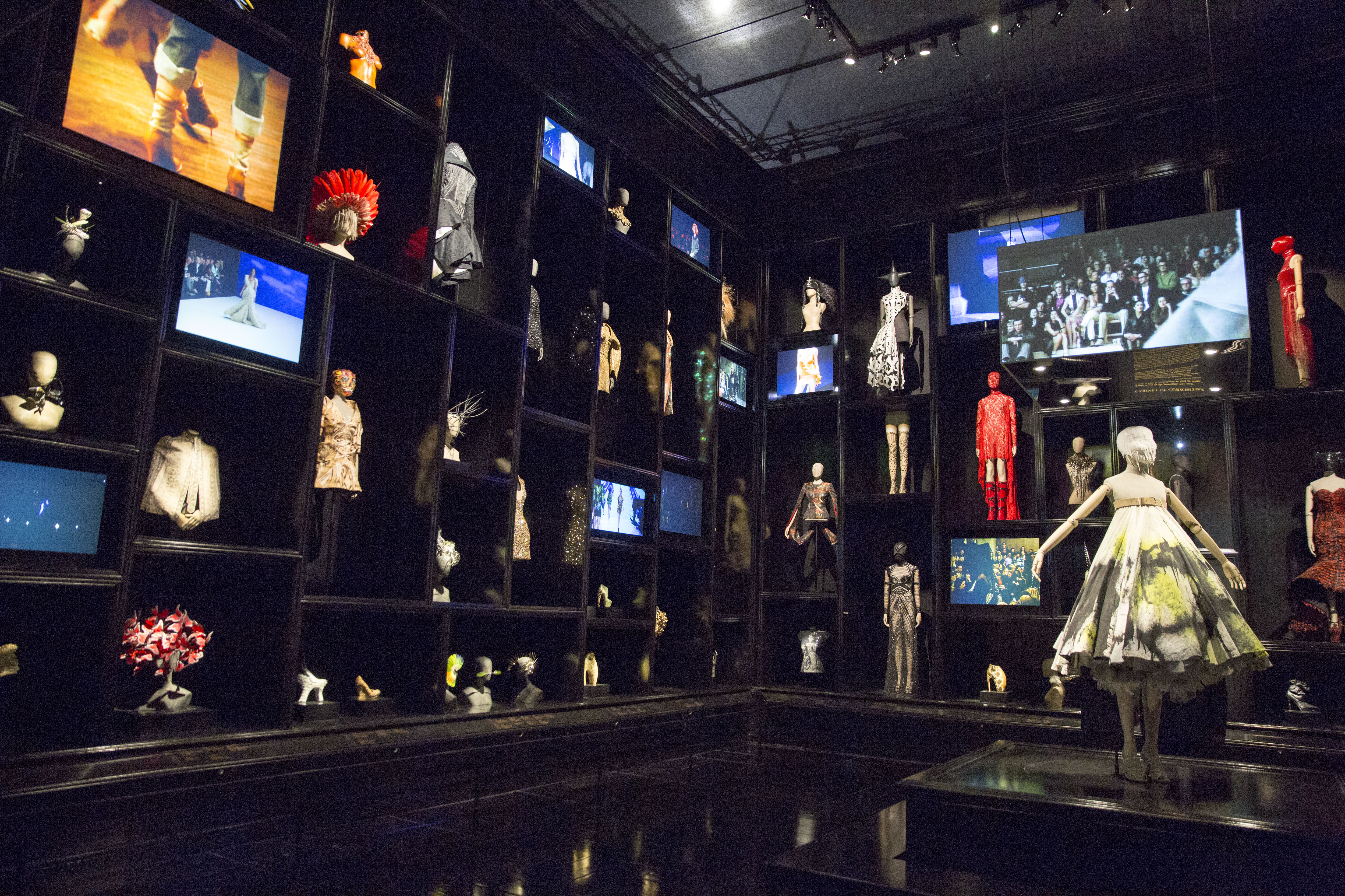 6. Installation view of  'Cabinet of Curiosities' gallery, Alexander McQueen Savage Beauty at the V&A (c) Victoria and Albert Museum London