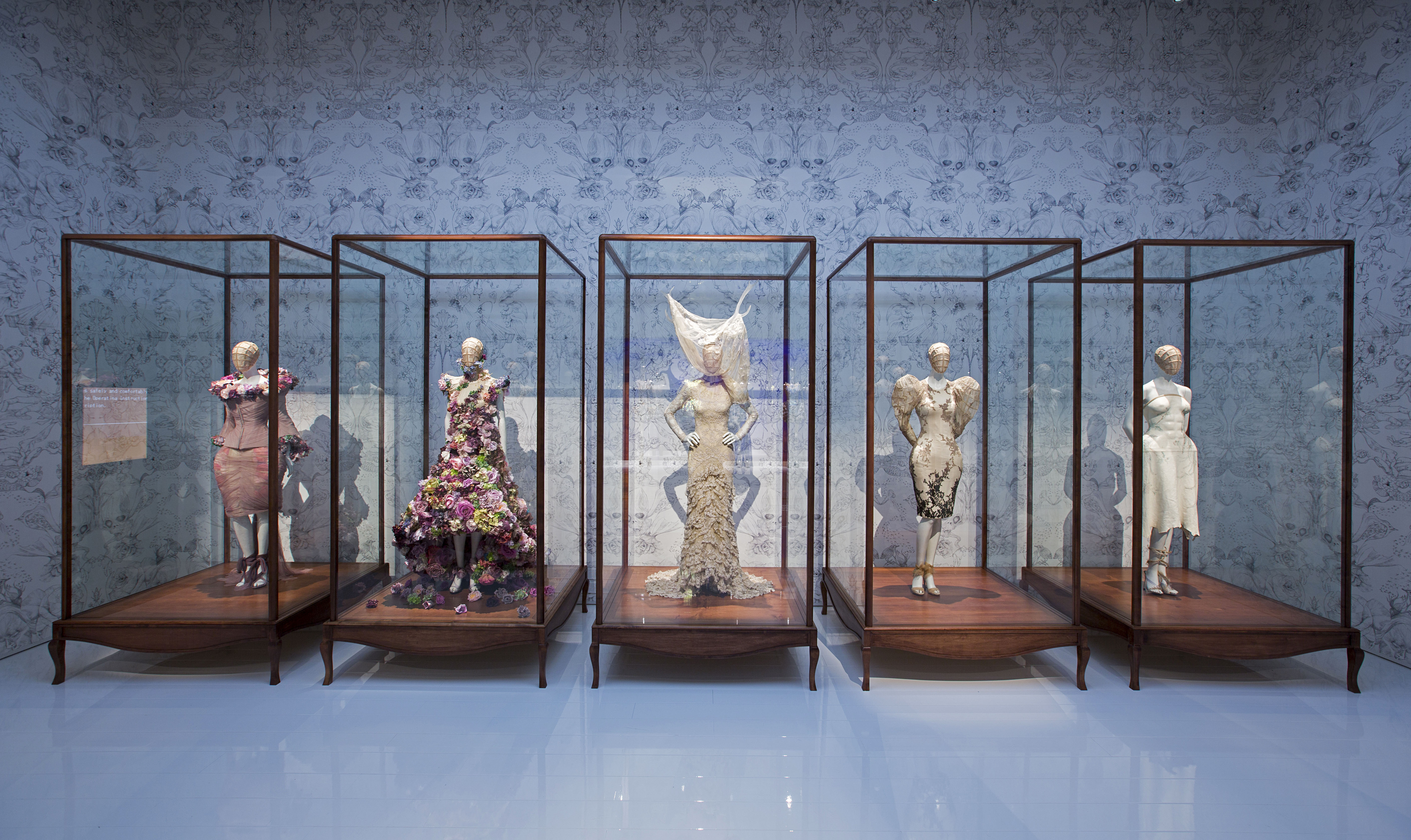 9. Installation view of 'Romantic Naturalism' gallery, Alexander McQueen Savage Beauty at the V&A (c) Victoria and Albert Museum London